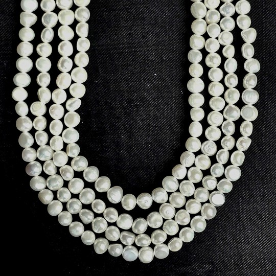 Strand of Pearl White Baroque Potatoes Ø 6.5 / 7 mm