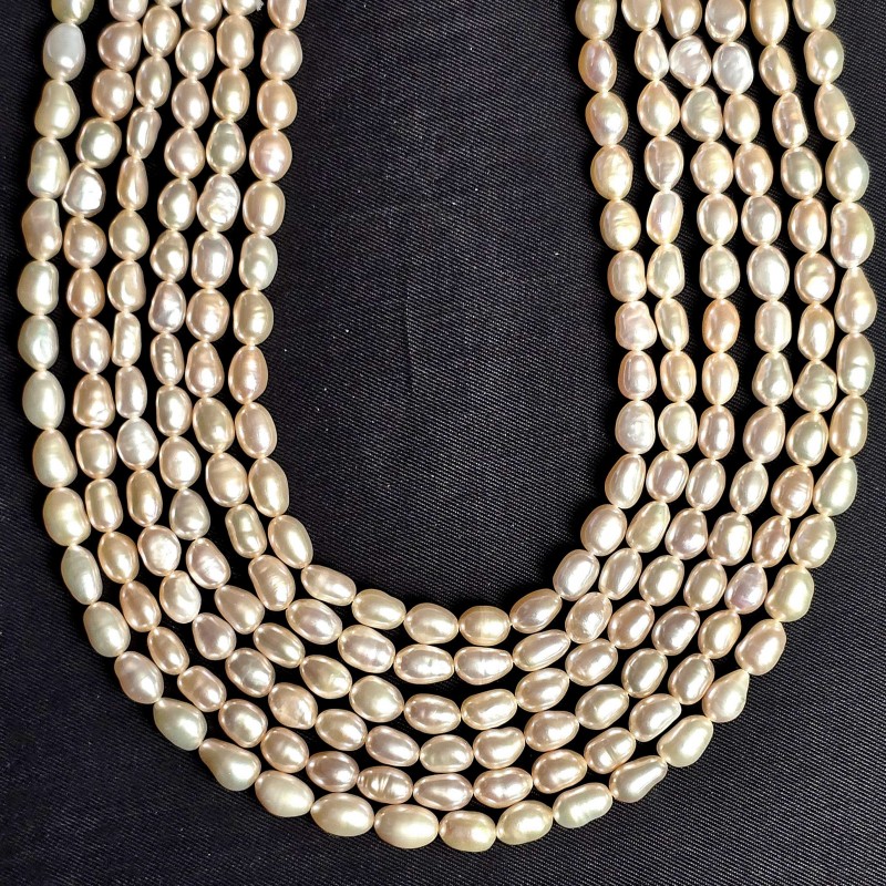 Pink Pearl Wire Clear Ovali Barocche ø 5.5/6 mm