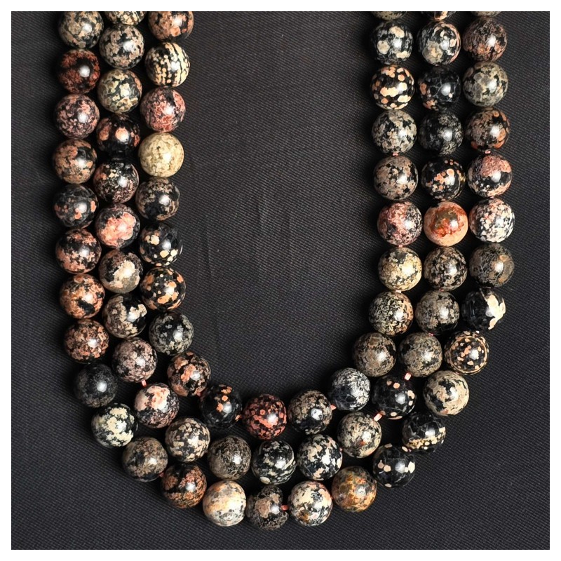 Filo di Ossidiana Sferica ø 10/10,5 mm