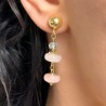 Earrings with morganite and aquamarine