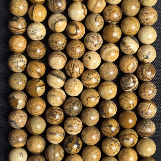 Strand of Jasper spherical landscape Ø 8.5 / 9 mm