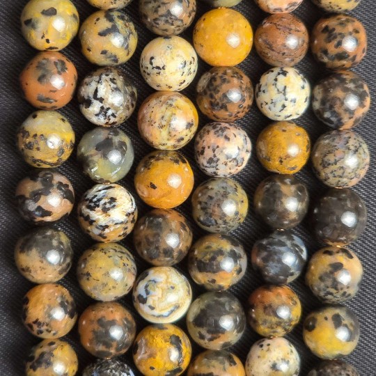 Strand of Jasper Leopard Leather Ø 7.5 / 8.5 mm