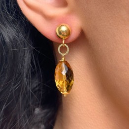 Orecchini con Quarzo Brandy a Sasso