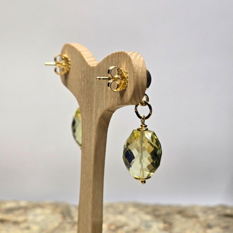 Lemon Quartz Earrings in Sasso