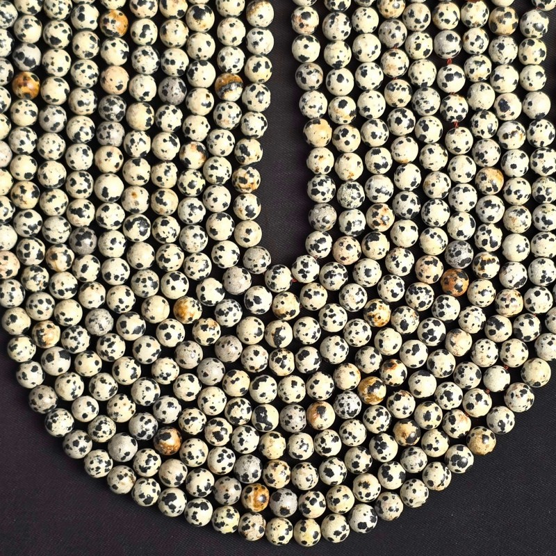 Lotto 10 Fili Diaspro Dalmata