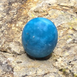 Gemstone of turquoise with a slight presence of a matrix