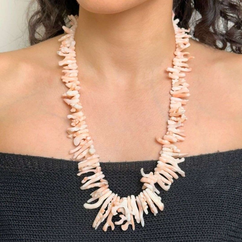 Pink Coral Necklace Multi-smoothed Rametti ø 7/39 mm