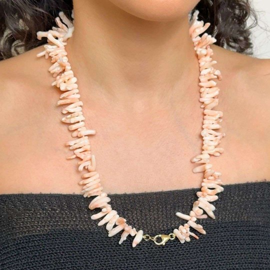 Pink Coral Necklace Multi-smoothed Rametti ø 7/39 mm
