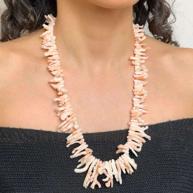 Pink Coral Necklace Multi-smoothed Rametti ø 7/39 mm