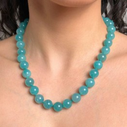 Smooth spherical amazon necklace Ø 11.5 / 12 mm
