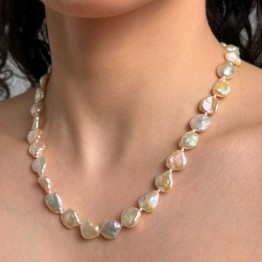 Necklace of pearls Keshi Rosa Gold