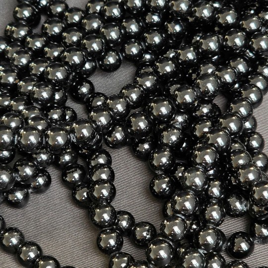 Filo Tormalina Nera Sferico Liscio ø 7,5/8 mm