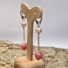 Earrings with Rodocrosite and Pink Pearls