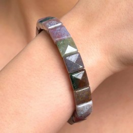 Elastic bracelet of Indian agate Ø 10 / 10.5 mm