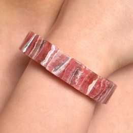 Bracelet on Elastic by Rodocrosite Rectangular ø 14x10 mm