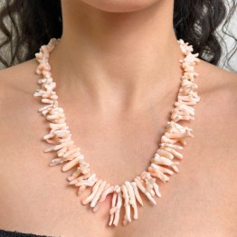 Rambled pink coral necklace Ø 11/30 mm