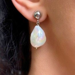 Earrings with Pearl Baroque Ø 14 mm