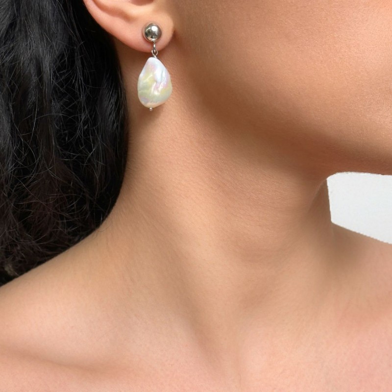 Earrings with Pearl Baroque Ø 14 mm
