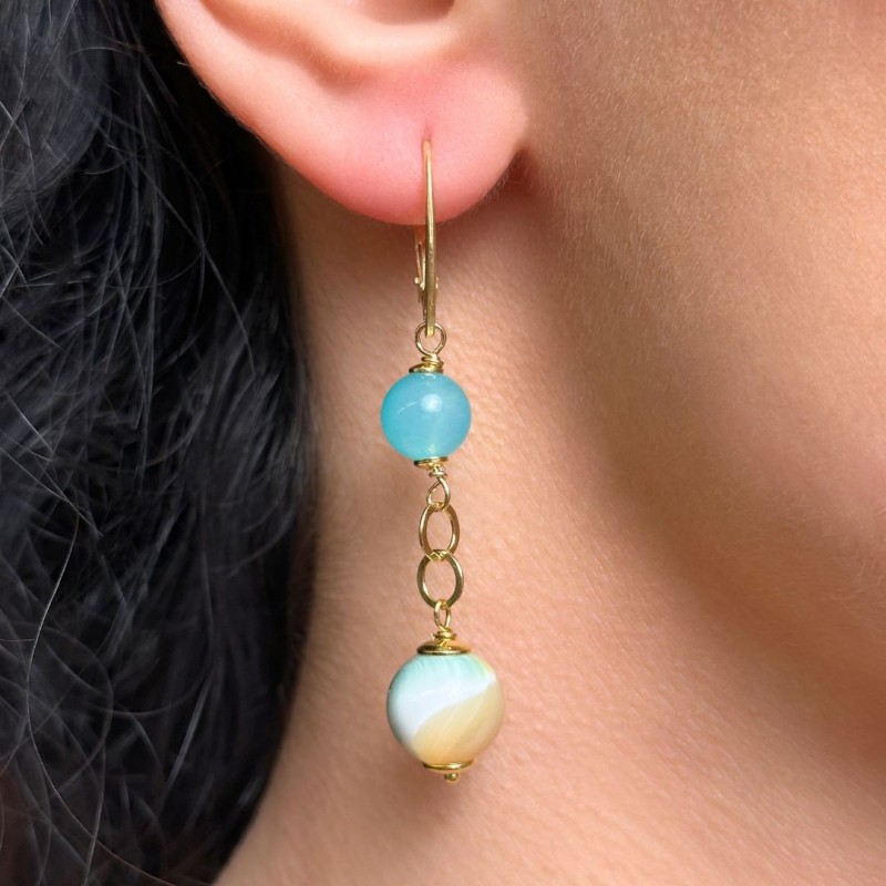 Earrings with Amazon and Shell