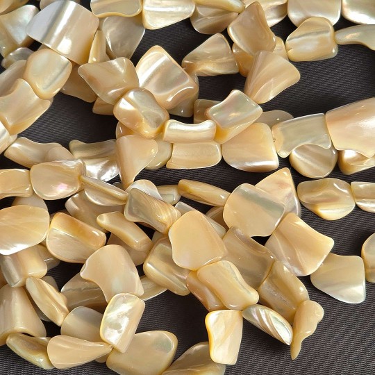 Thread of Mother of Pearl Beige in Fantasia ø 10/13 mm