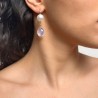Pearl and Lavender Quartz Earrings