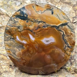 Stone of Agata Muschiata Cabochon Round ø 49 mm