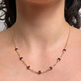 Collier con Granato Rodolite e Microperle Rosa