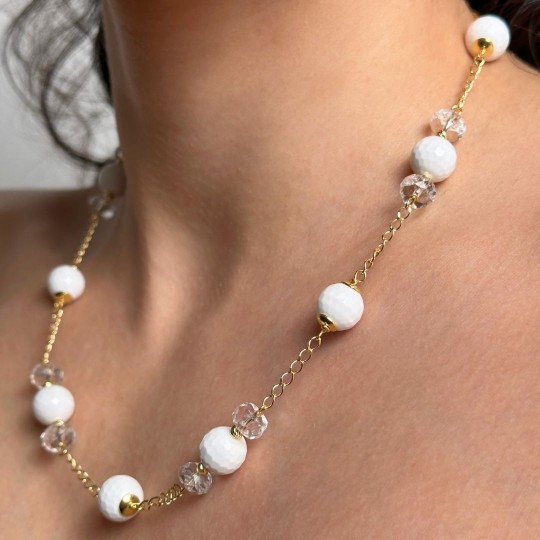 Collier with Agata Bianca and Quarzo Ialino