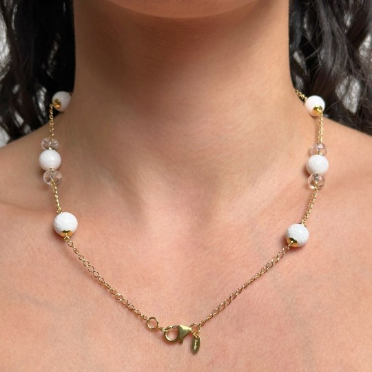 Collier with Agata Bianca and Quarzo Ialino