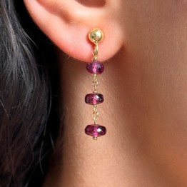 Earrings in Rosario with Rhone Granate 9 Ct.