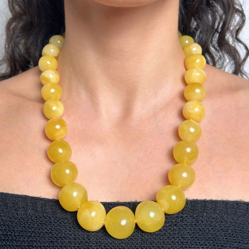 Collana di Ambra Reale Semiround