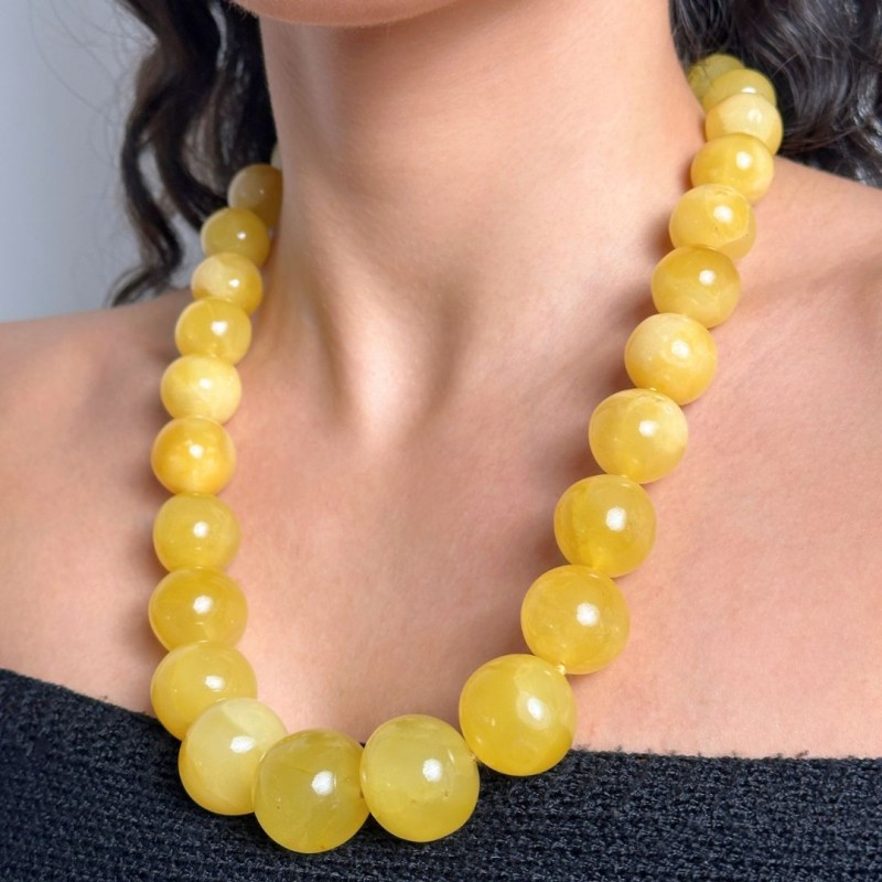 Collana di Ambra Reale Semiround