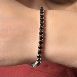 Bracelet Tennis with Spinello Black ø 4 mm