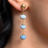 Earrings in Rosario with Opale Blu in Rondella