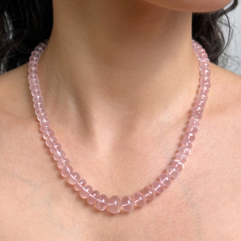 Pink Quartz Necklace in Washer 180 Ct.