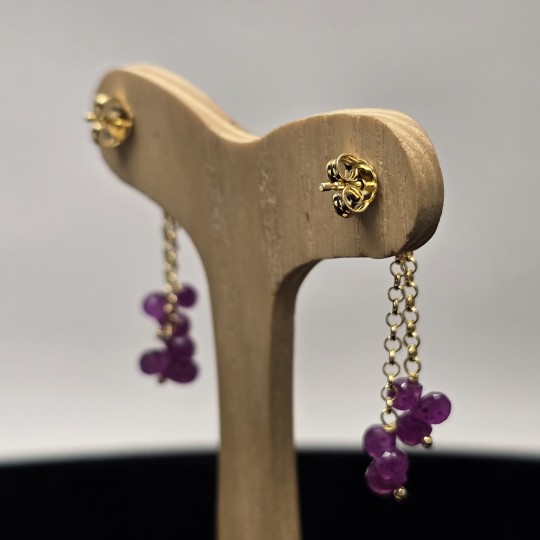 Ruby Waterfall Earrings with Asterism