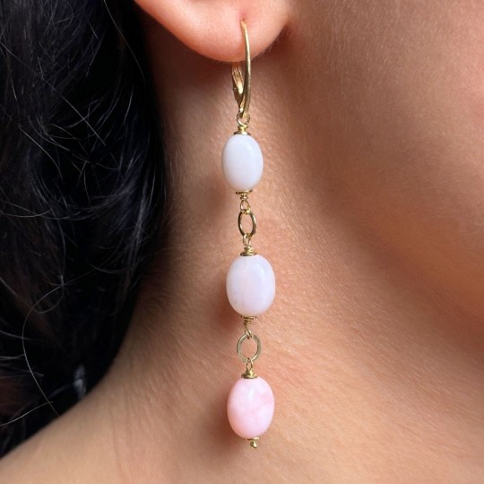 Earrings in Rosario with Opale Rosa in Sasso