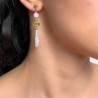 Earrings in Rosario with Pearls, Peridot and Kunzite