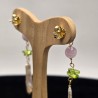 Earrings in Rosario with Pearls, Peridot and Kunzite