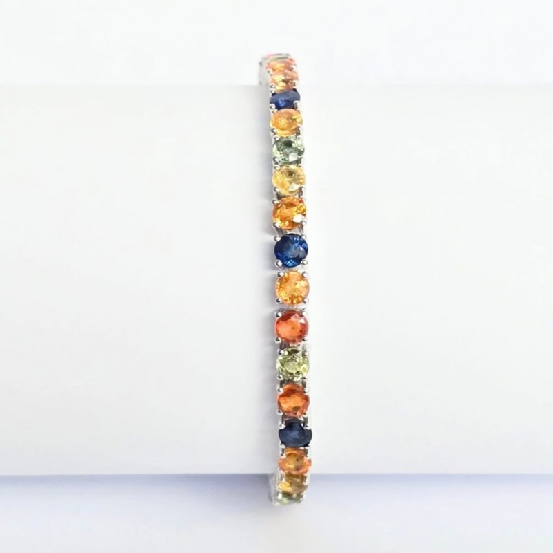 Bracciale Tennis con Zaffiri Multicolore