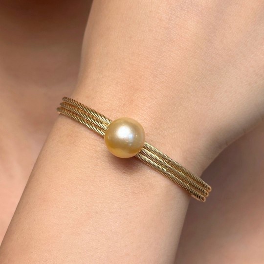 Bracelet in Silver 925‰ Golden with Australian Pearl