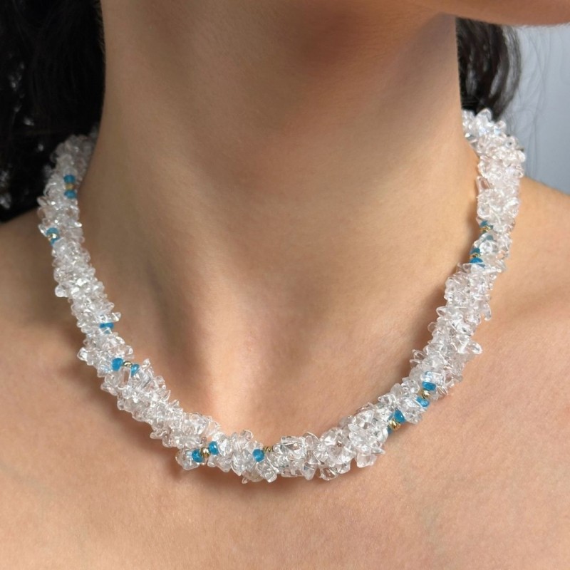 Torchon to 3 Strands with Hyal Quartz and Apatitis