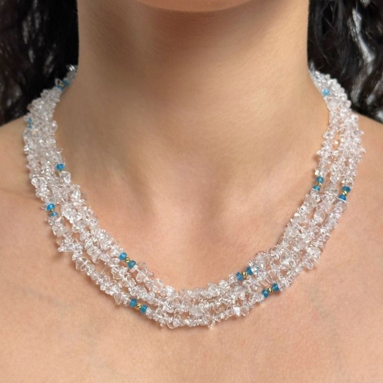 Torchon to 3 Strands with Hyal Quartz and Apatitis