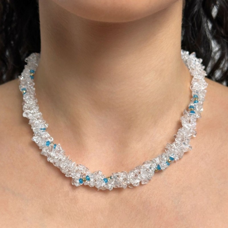 Torchon to 3 Strands with Hyal Quartz and Apatitis