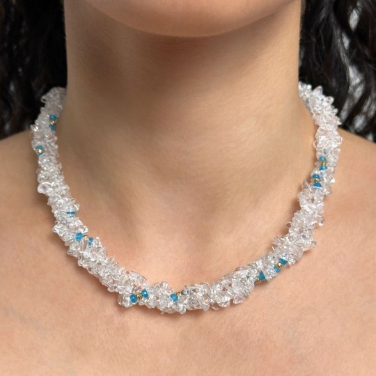 Torchon to 3 Strands with Hyal Quartz and Apatitis