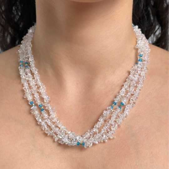 Torchon to 3 Strands with Hyal Quartz and Apatitis