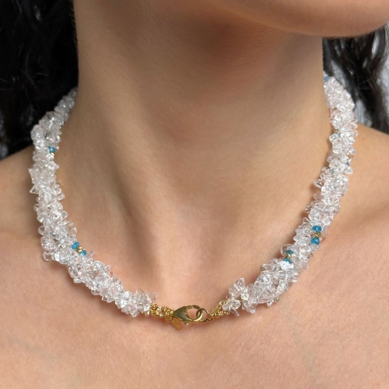 Torchon to 3 Strands with Hyal Quartz and Apatitis