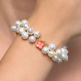 Bracciale con Perle e  Conchiglia Spiny