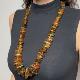 Long Necklace of Mesoamerican Amber