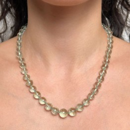Collana di Prasiolite Sferica a Scalare